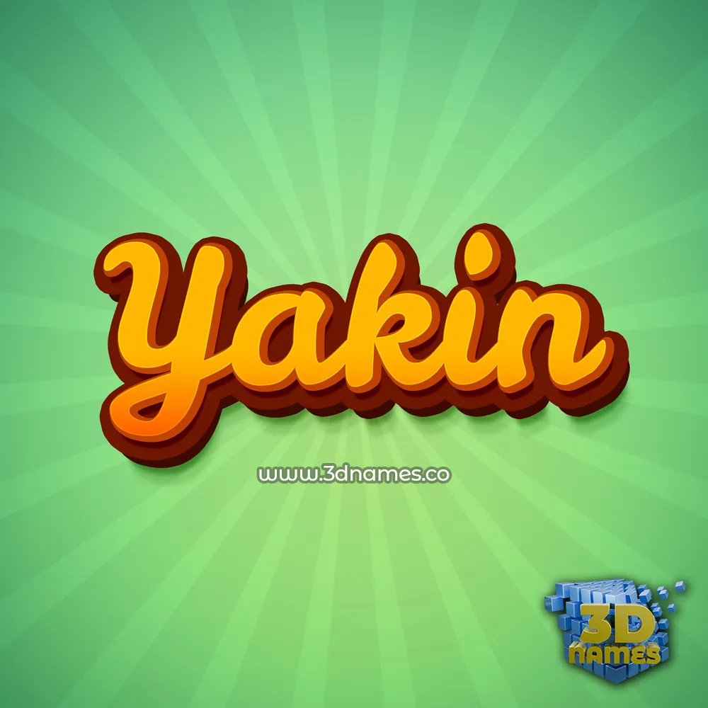yakin in Green Rays style - 3D name wallpaper