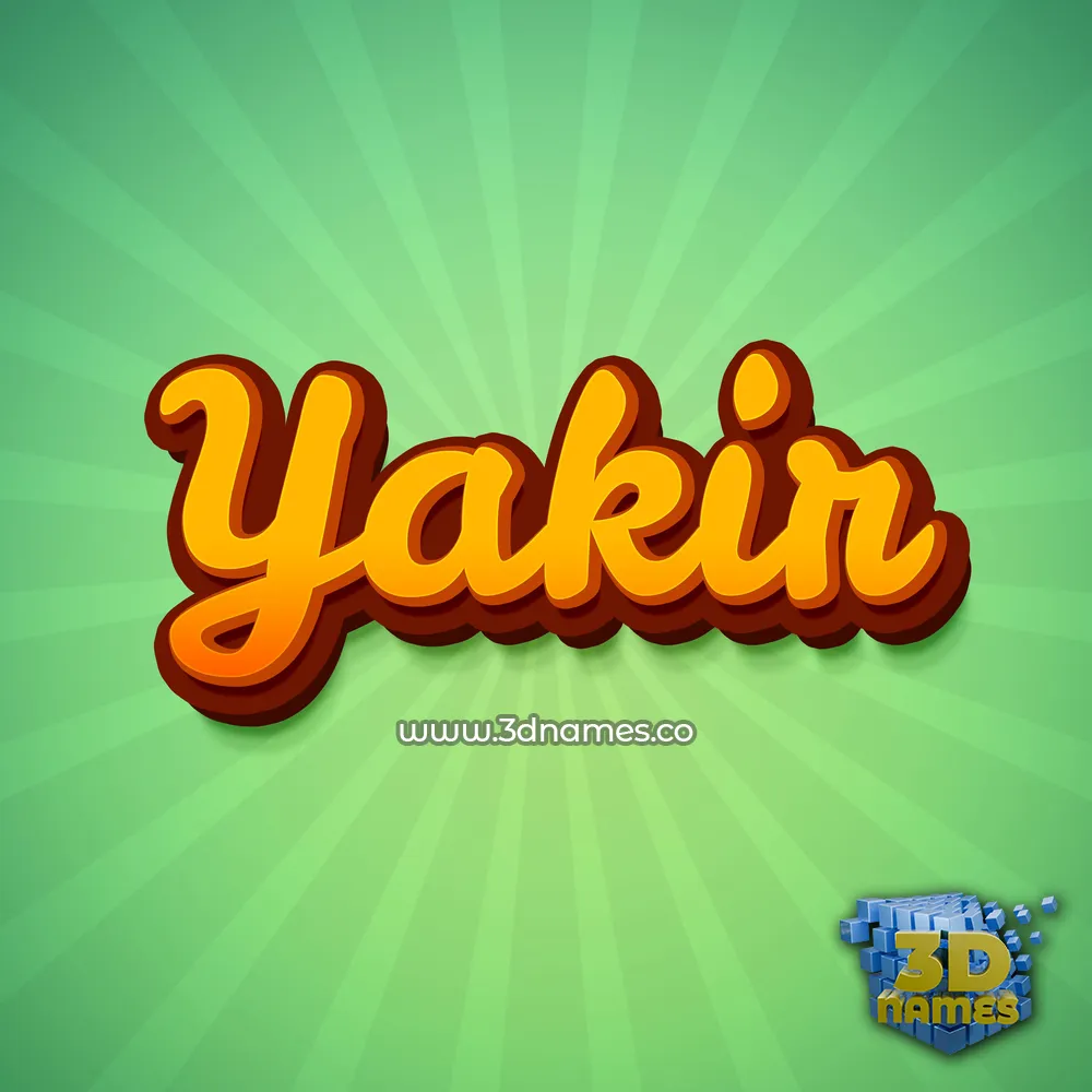 yakir in Green Rays style - 3D name wallpaper