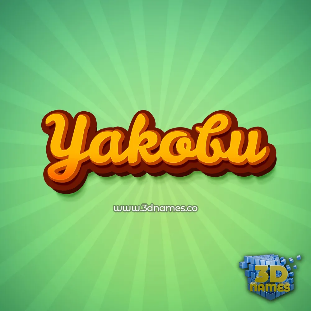 yakobu in Green Rays style - 3D name wallpaper