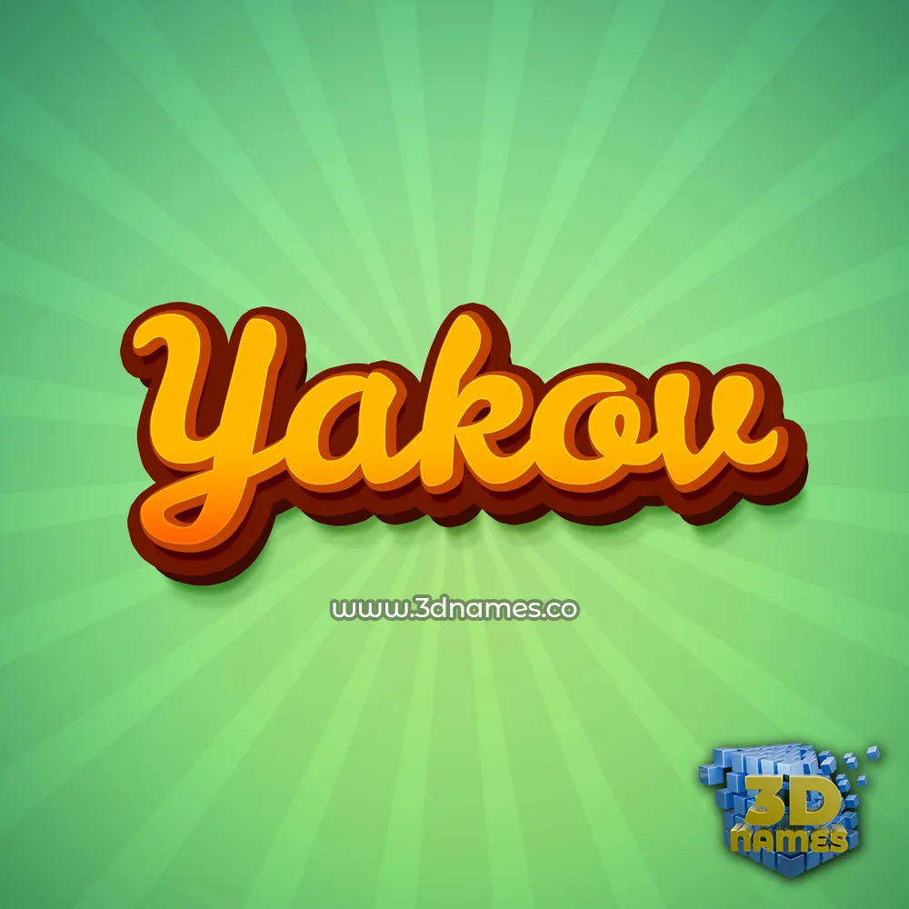 yakov in Green Rays style - 3D name wallpaper