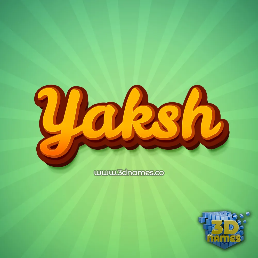 yaksh in Green Rays style - 3D name wallpaper