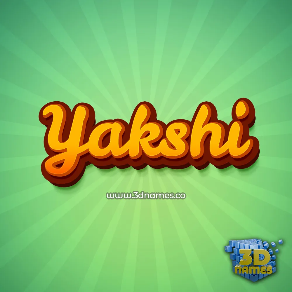 yakshi in Green Rays style - 3D name wallpaper