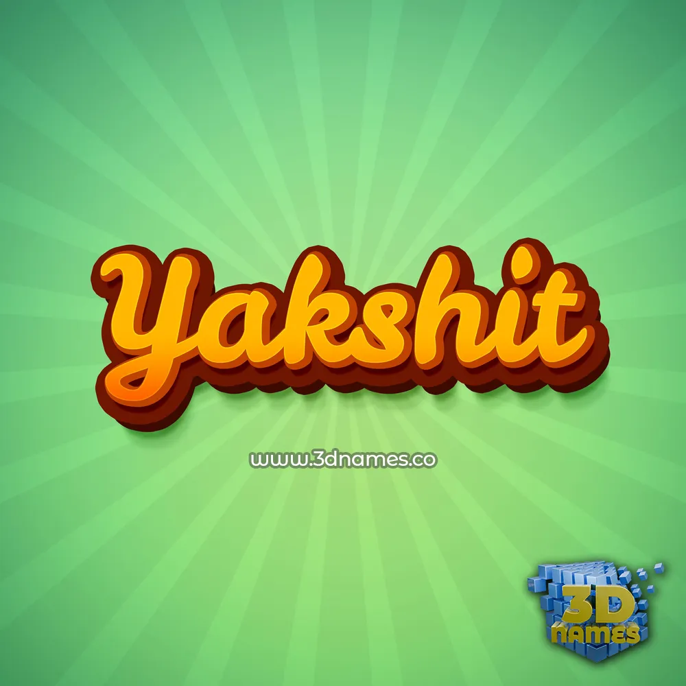 yakshit in Green Rays style - 3D name wallpaper