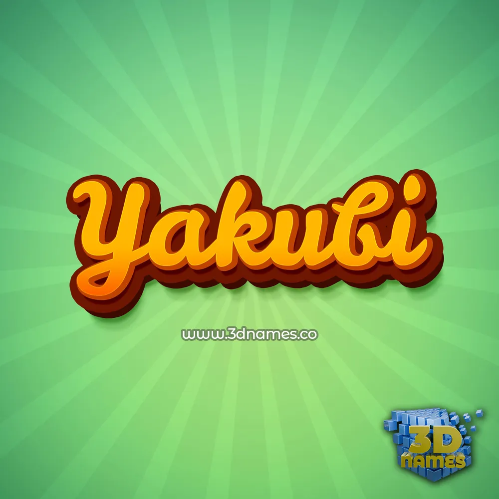 yakubi in Green Rays style - 3D name wallpaper