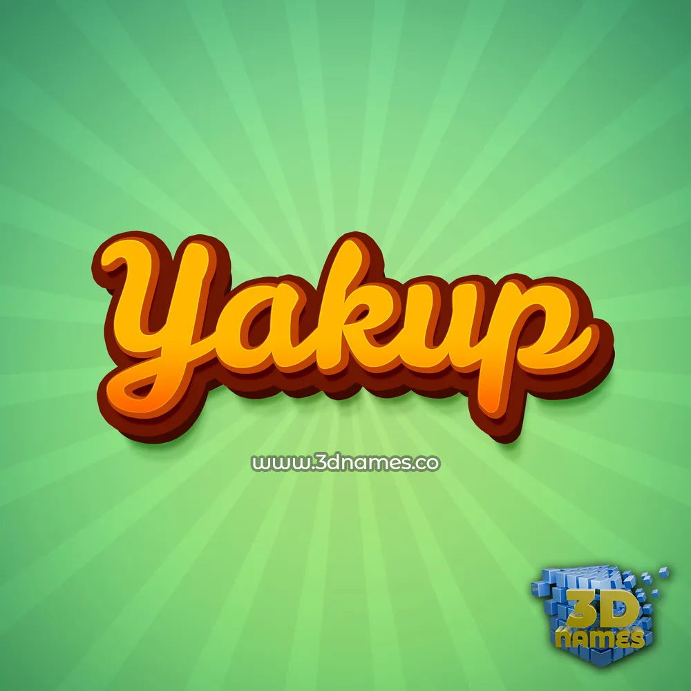 yakup in Green Rays style - 3D name wallpaper