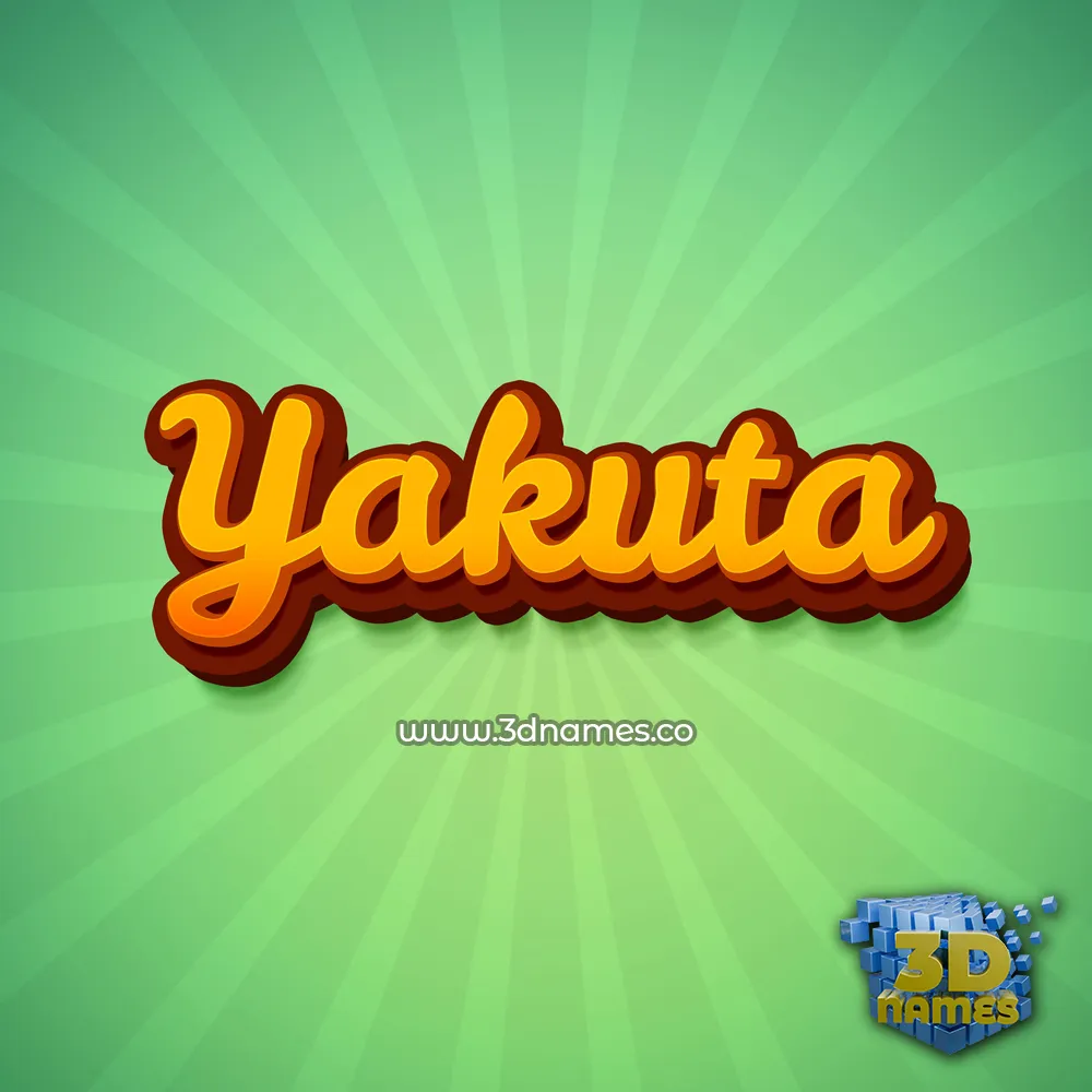 yakuta in Green Rays style - 3D name wallpaper