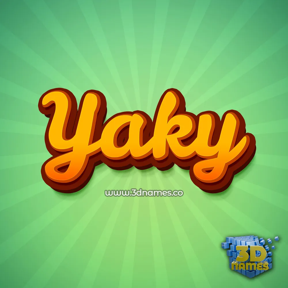 yaky in Green Rays style - 3D name wallpaper