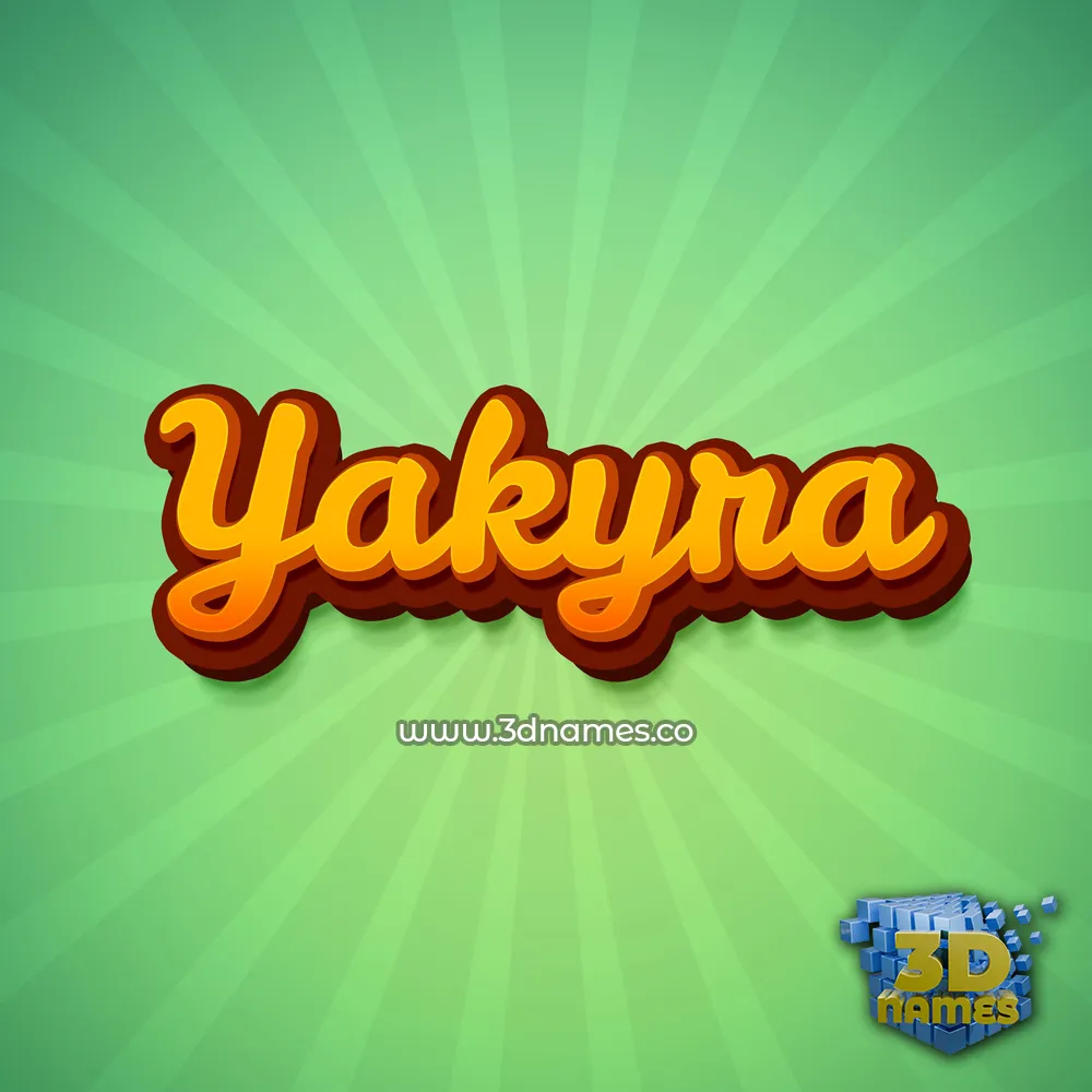 yakyra in Green Rays style - 3D name wallpaper