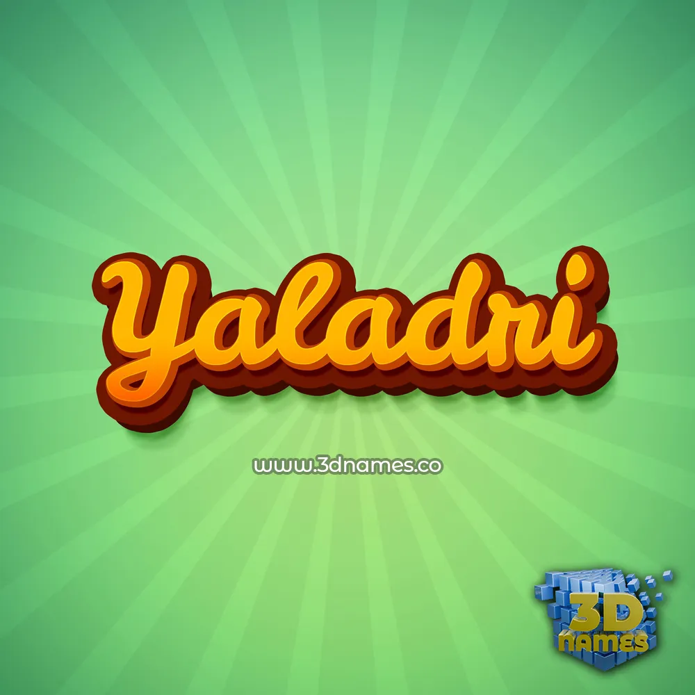 yaladri in Green Rays style - 3D name wallpaper