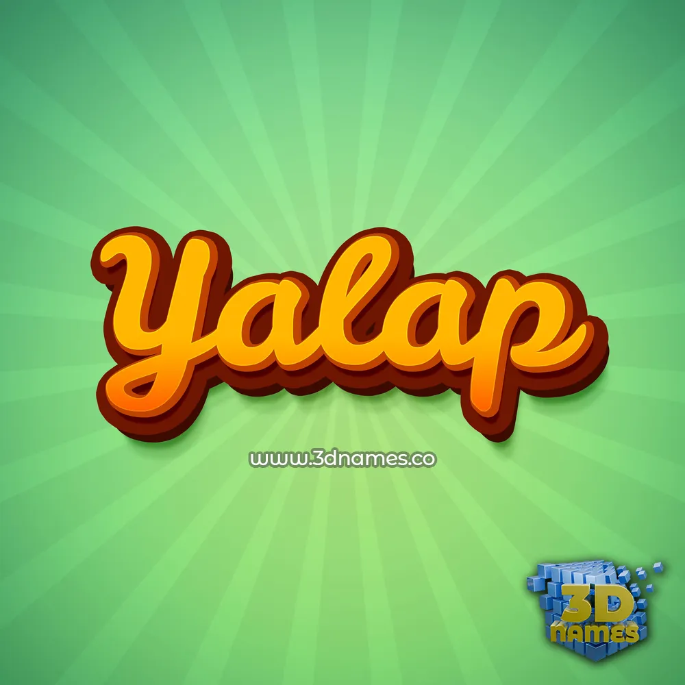 yalap in Green Rays style - 3D name wallpaper