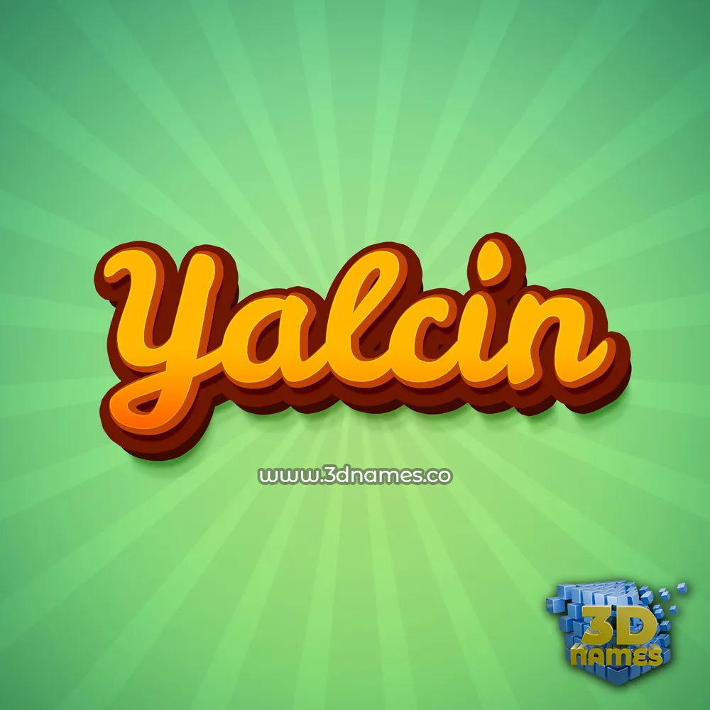 yalcin in Green Rays style - 3D name wallpaper