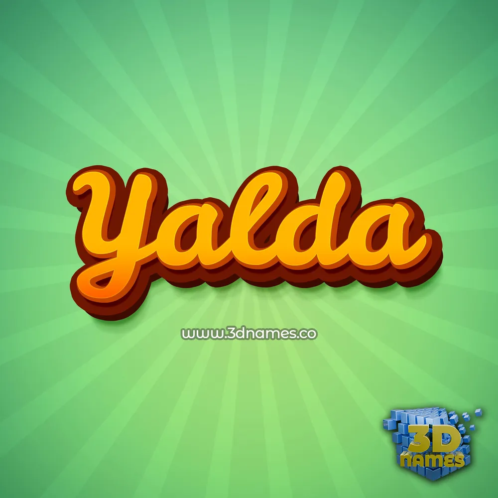 yalda in Green Rays style - 3D name wallpaper