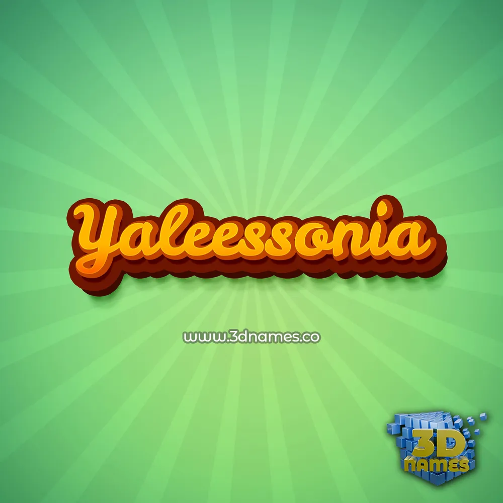 yaleessonia in Green Rays style - 3D name wallpaper