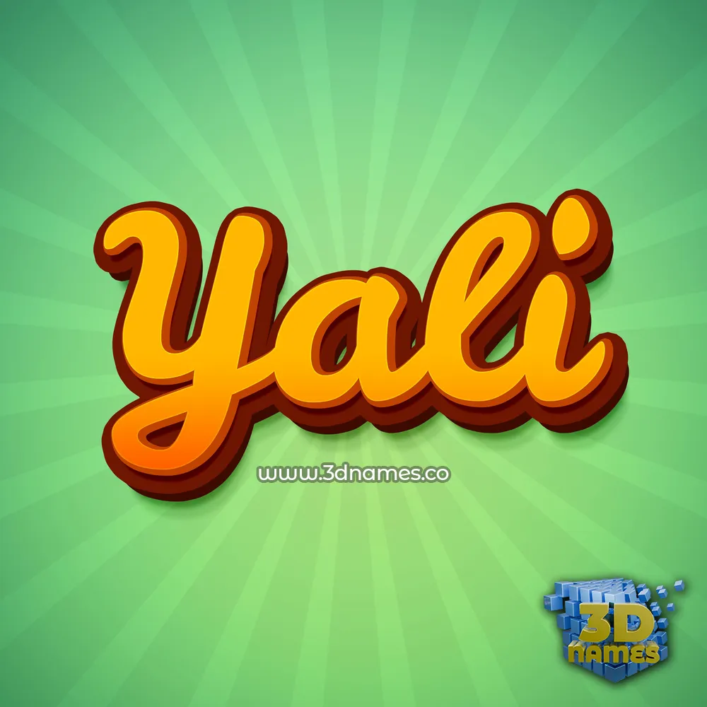 yali in Green Rays style - 3D name wallpaper