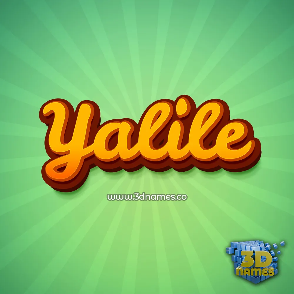 yalile in Green Rays style - 3D name wallpaper