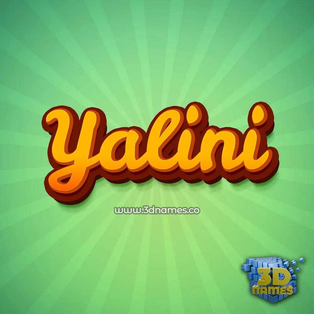 yalini in Green Rays style - 3D name wallpaper