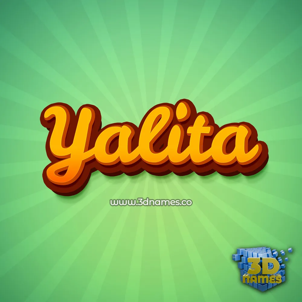 yalita in Green Rays style - 3D name wallpaper