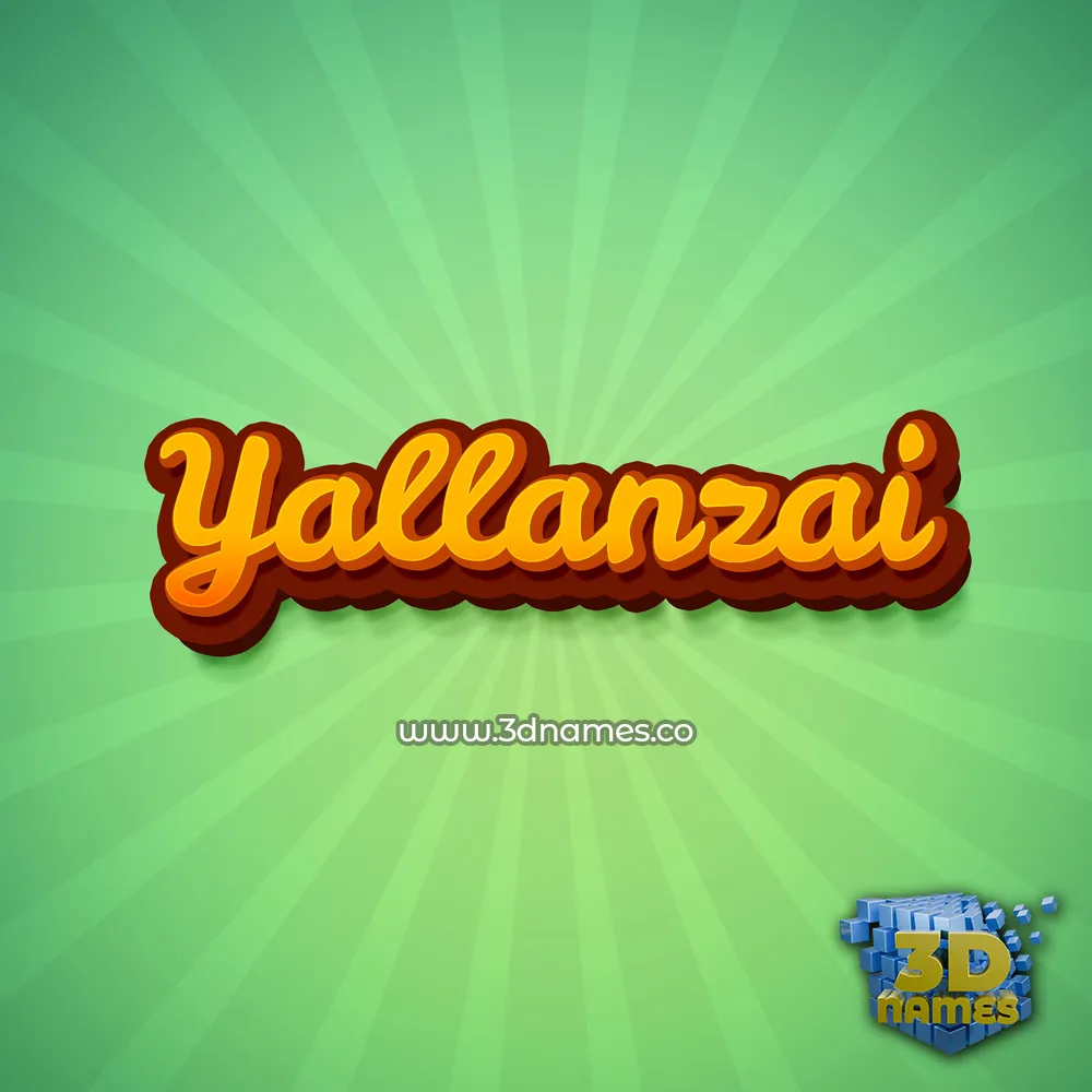 yallanzai in Green Rays style - 3D name wallpaper