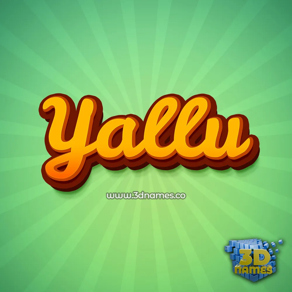 yallu in Green Rays style - 3D name wallpaper