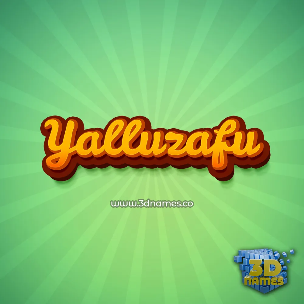 yalluzafu in Green Rays style - 3D name wallpaper
