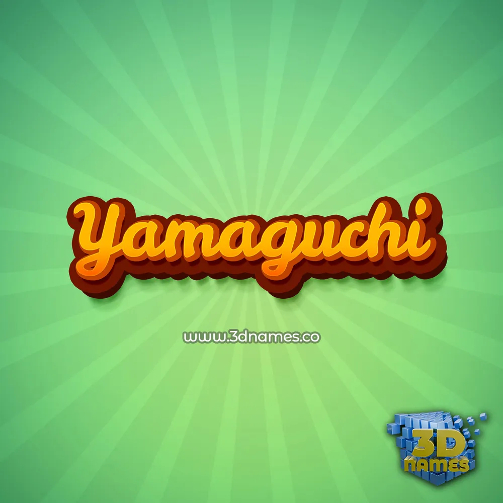 yamaguchi in Green Rays style - 3D name wallpaper