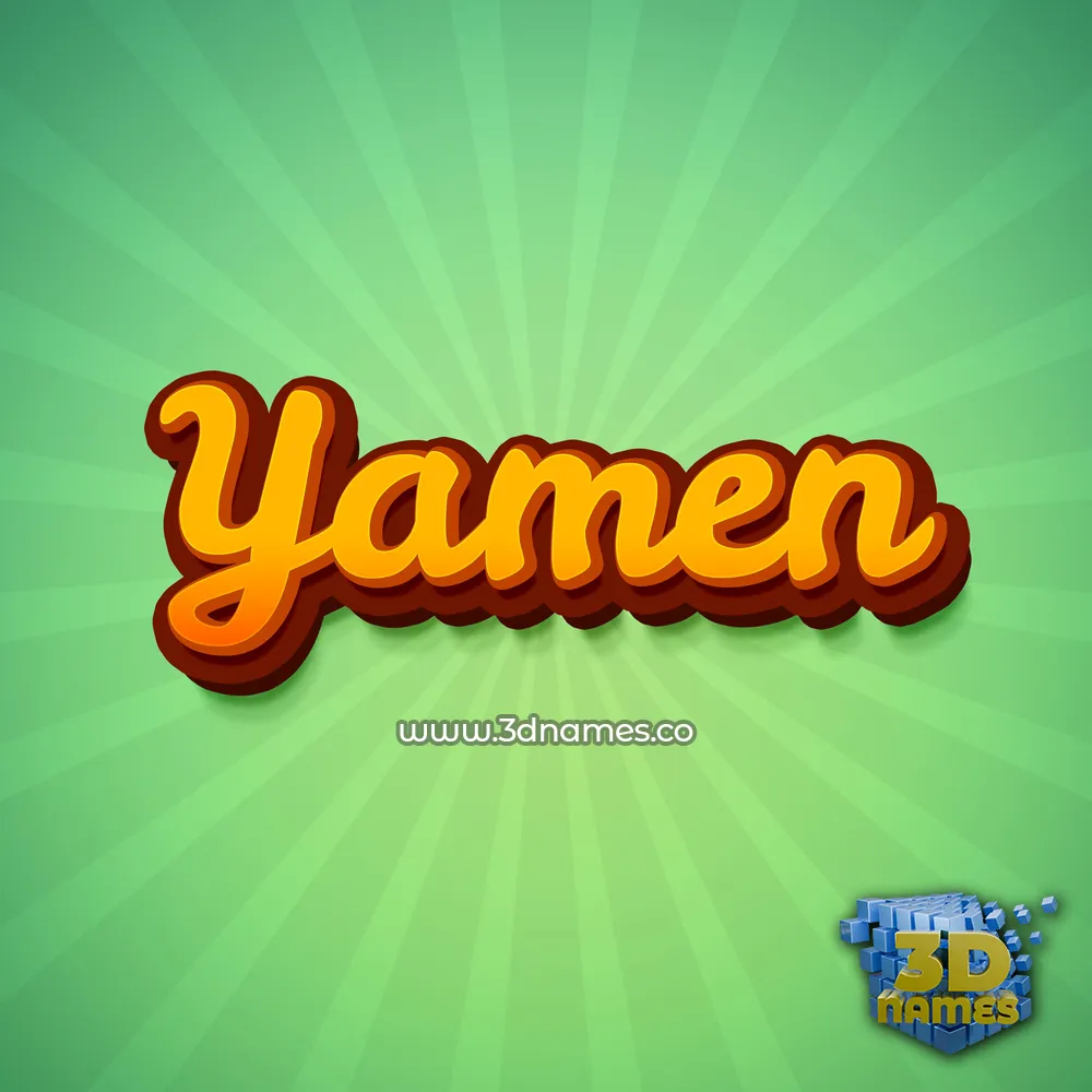 yamen in Green Rays style - 3D name wallpaper