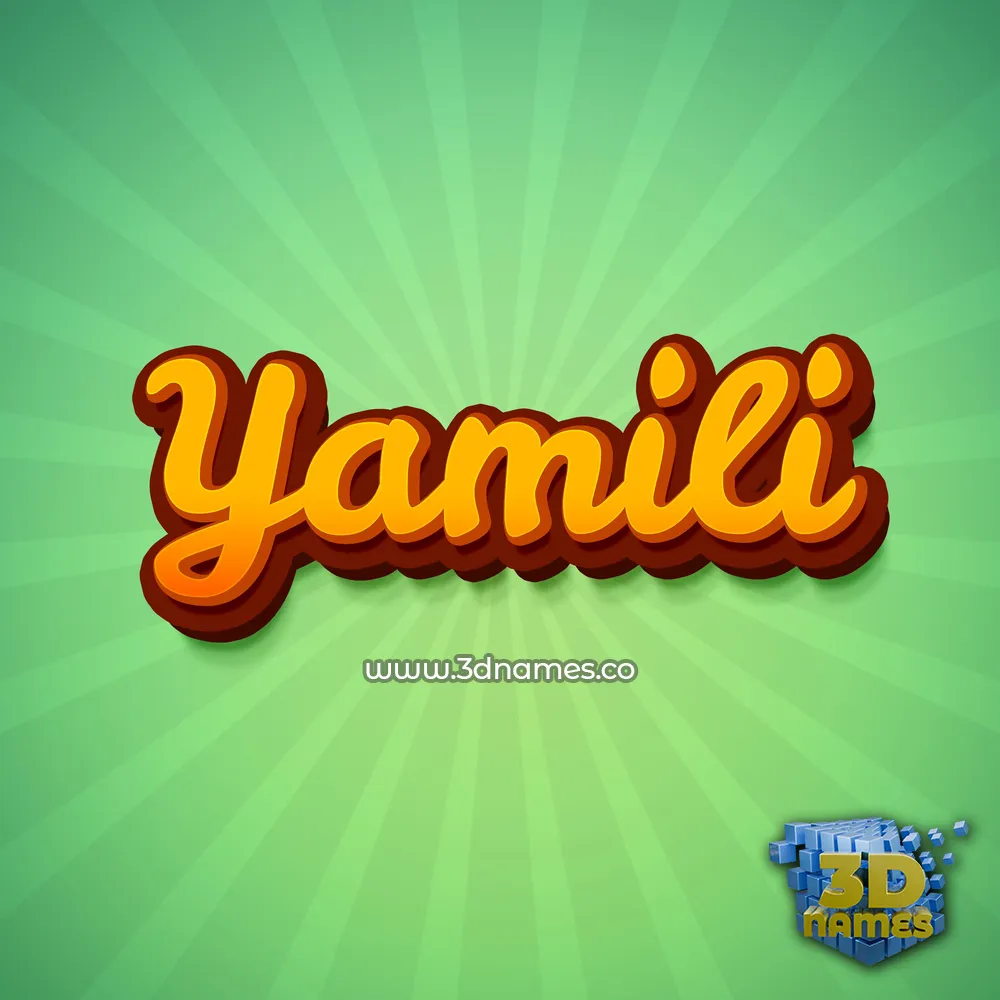 yamili in Green Rays style - 3D name wallpaper
