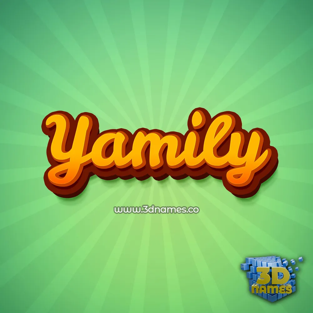 yamily in Green Rays style - 3D name wallpaper