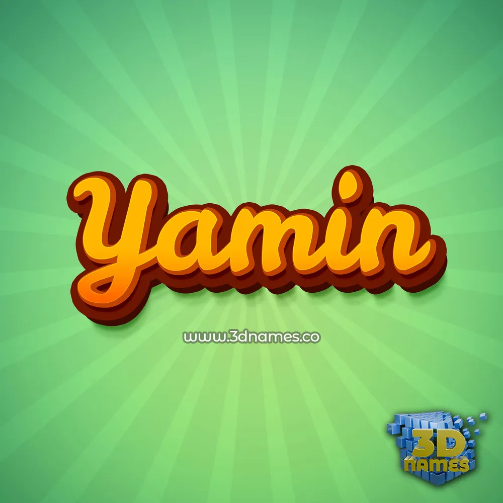 yamin in Green Rays style - 3D name wallpaper