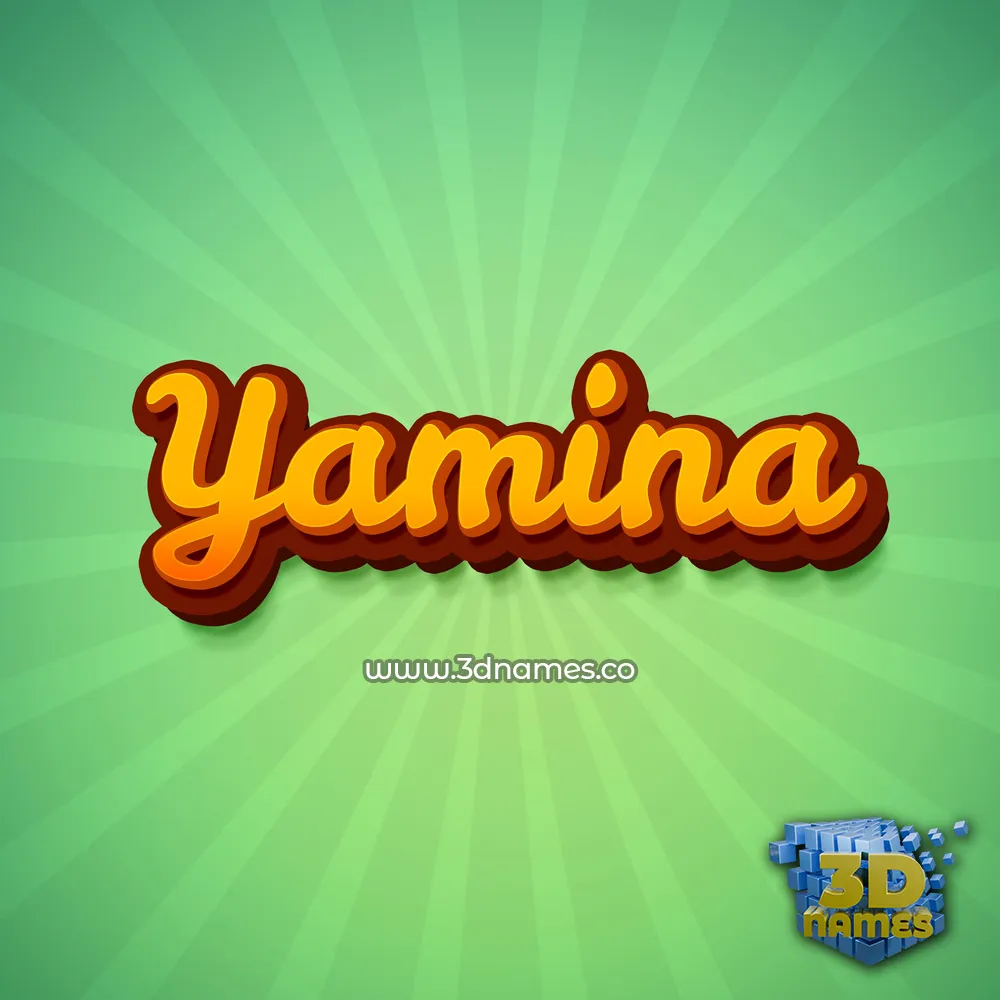 yamina in Green Rays style - 3D name wallpaper