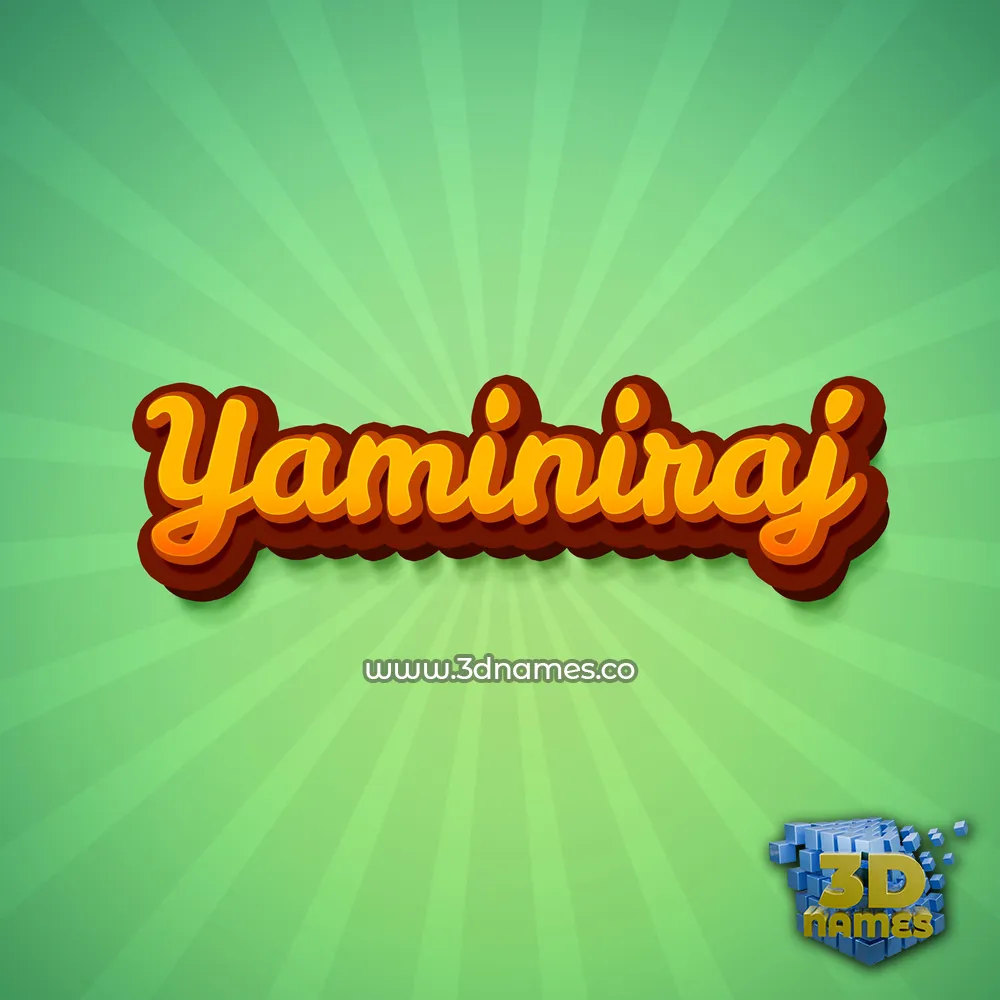 yaminiraj in Green Rays style - 3D name wallpaper