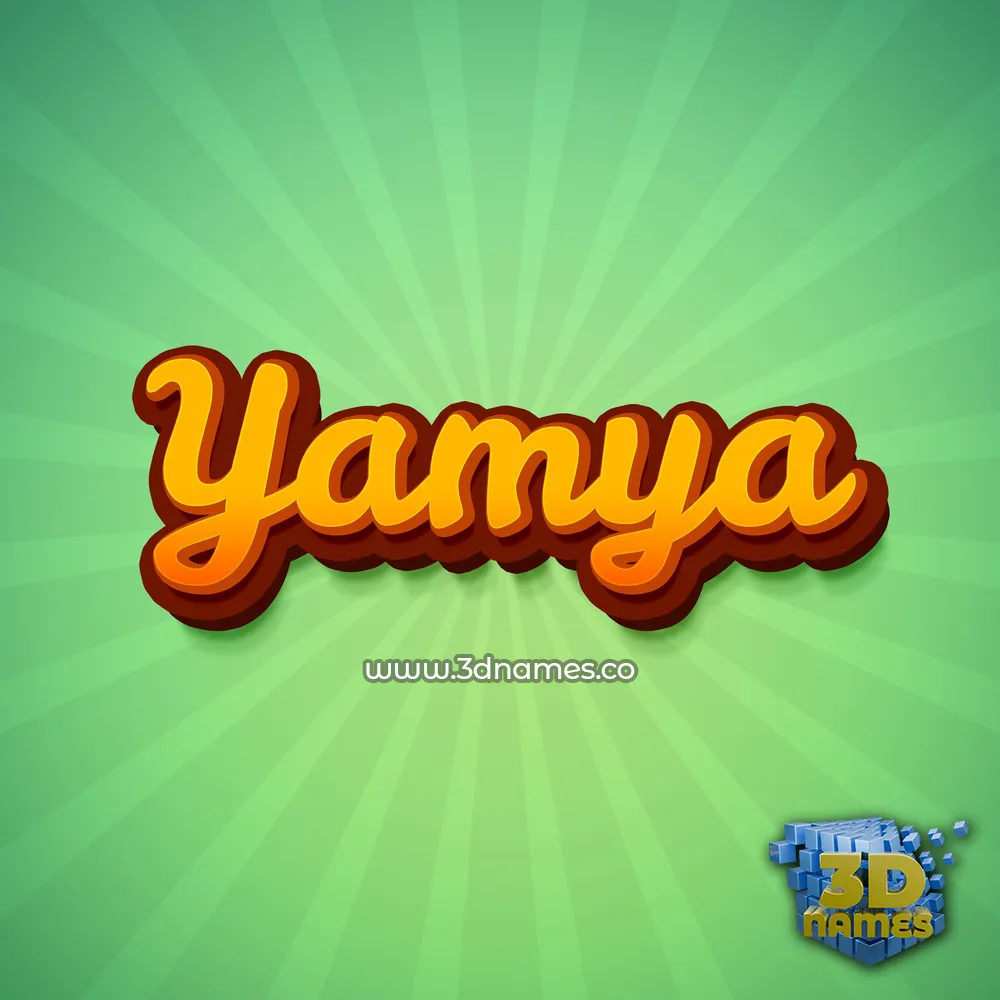 yamya in Green Rays style - 3D name wallpaper