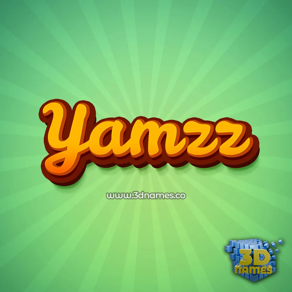yamzz in Green Rays style - 3D name wallpaper