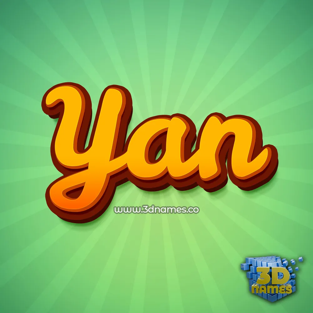 yan in Green Rays style - 3D name wallpaper