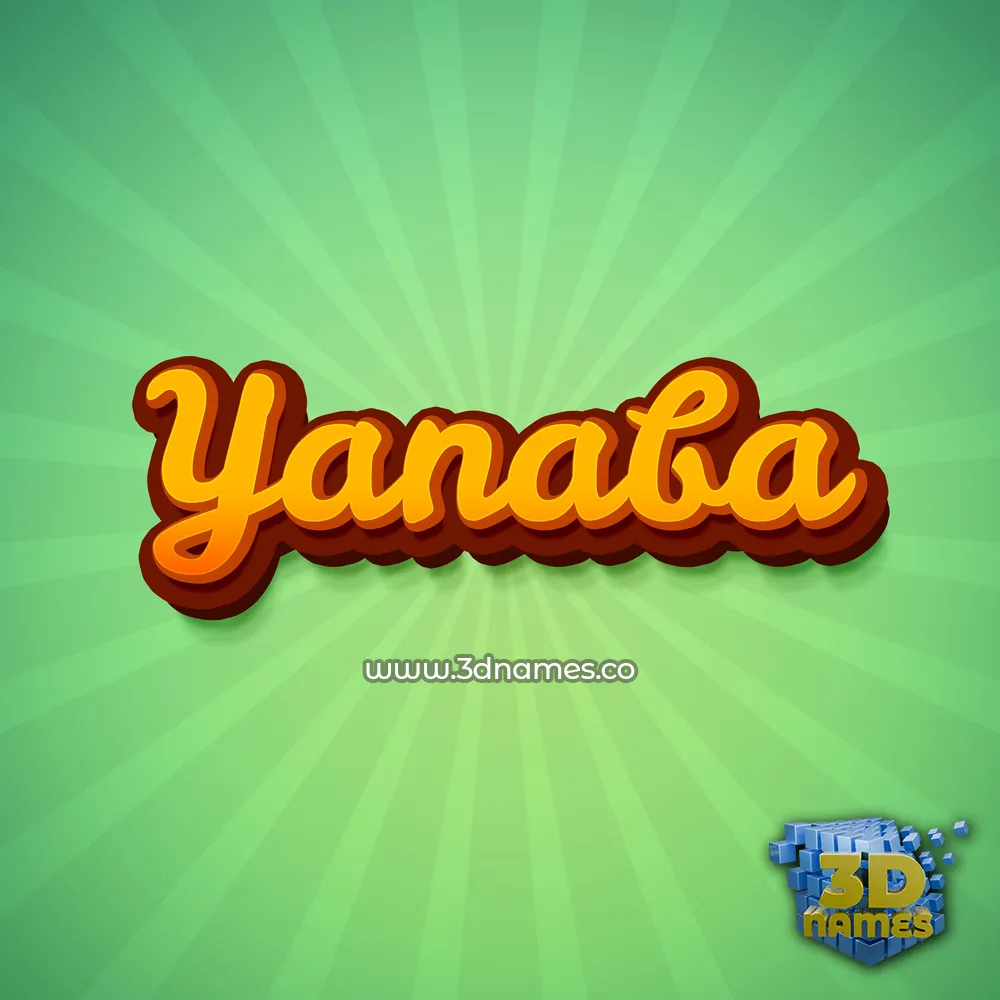 yanaba in Green Rays style - 3D name wallpaper