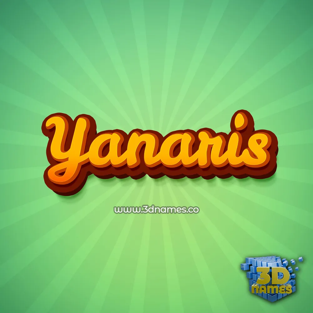 yanaris in Green Rays style - 3D name wallpaper