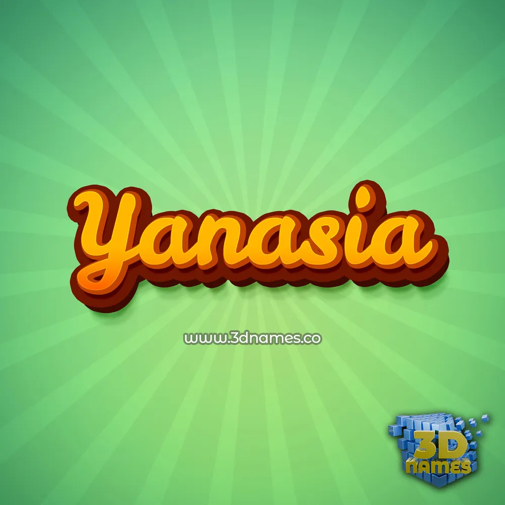 yanasia in Green Rays style - 3D name wallpaper