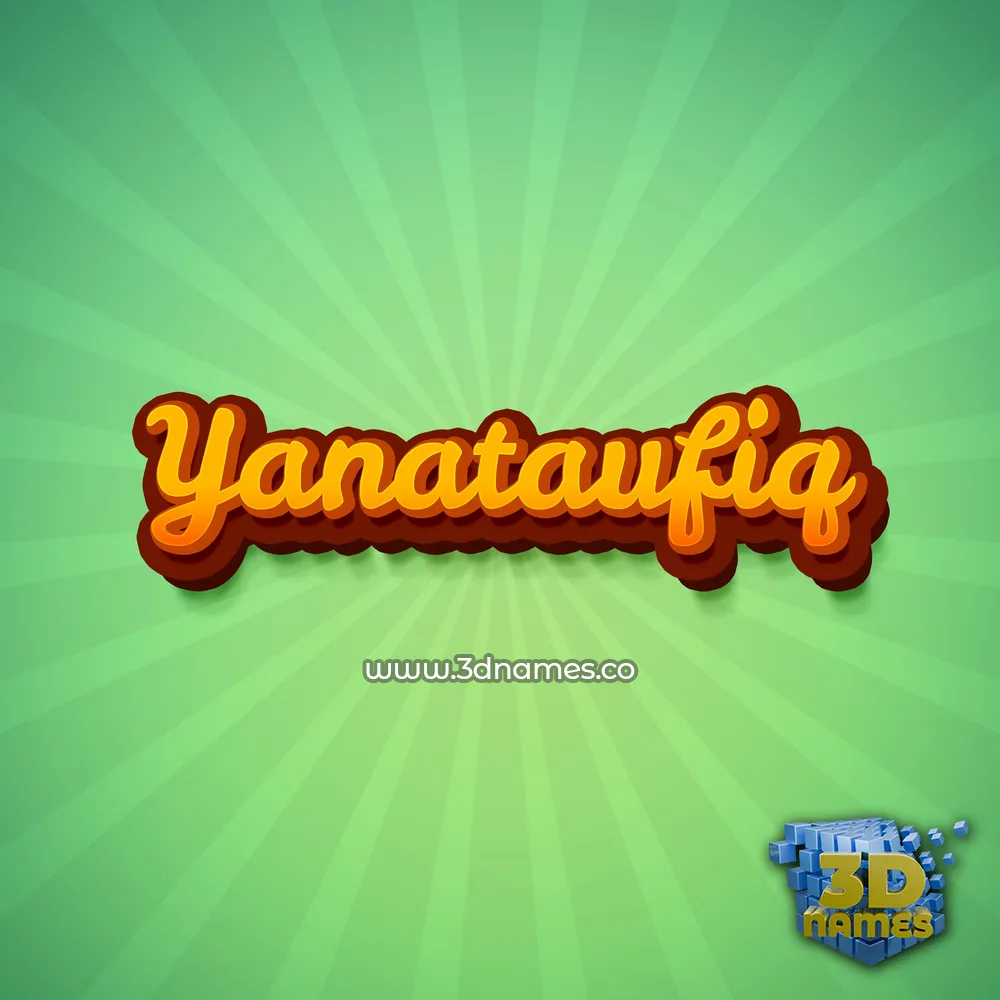 yanataufiq in Green Rays style - 3D name wallpaper