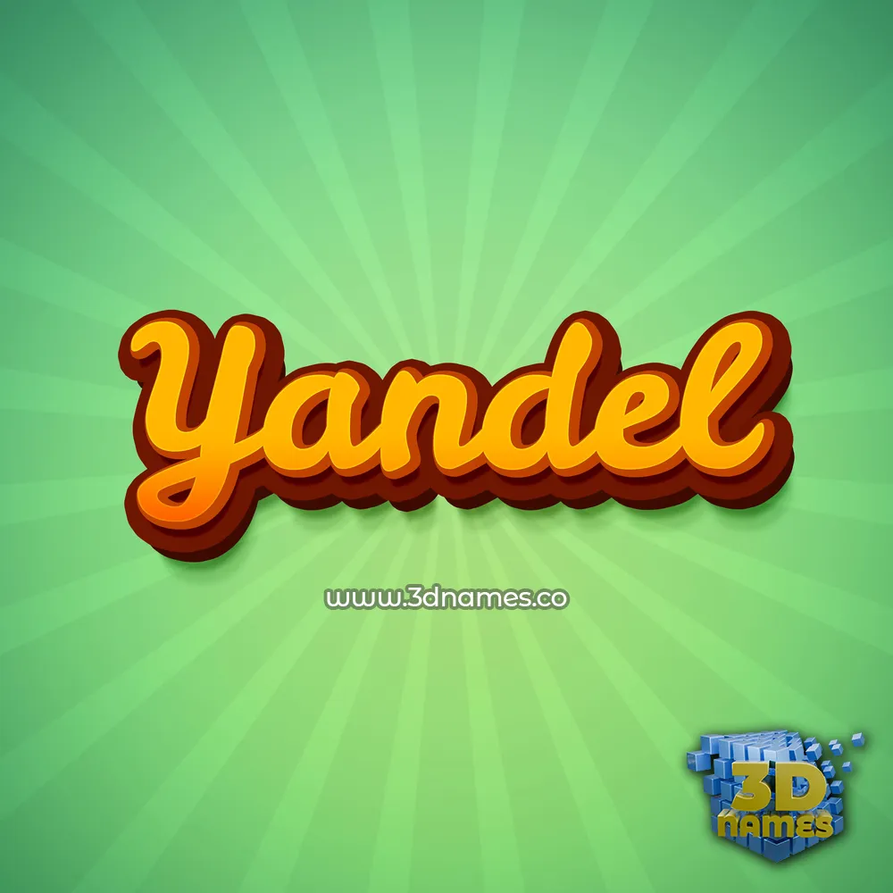 yandel in Green Rays style - 3D name wallpaper