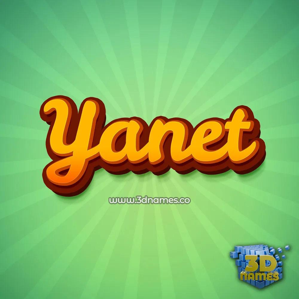 yanet in Green Rays style - 3D name wallpaper