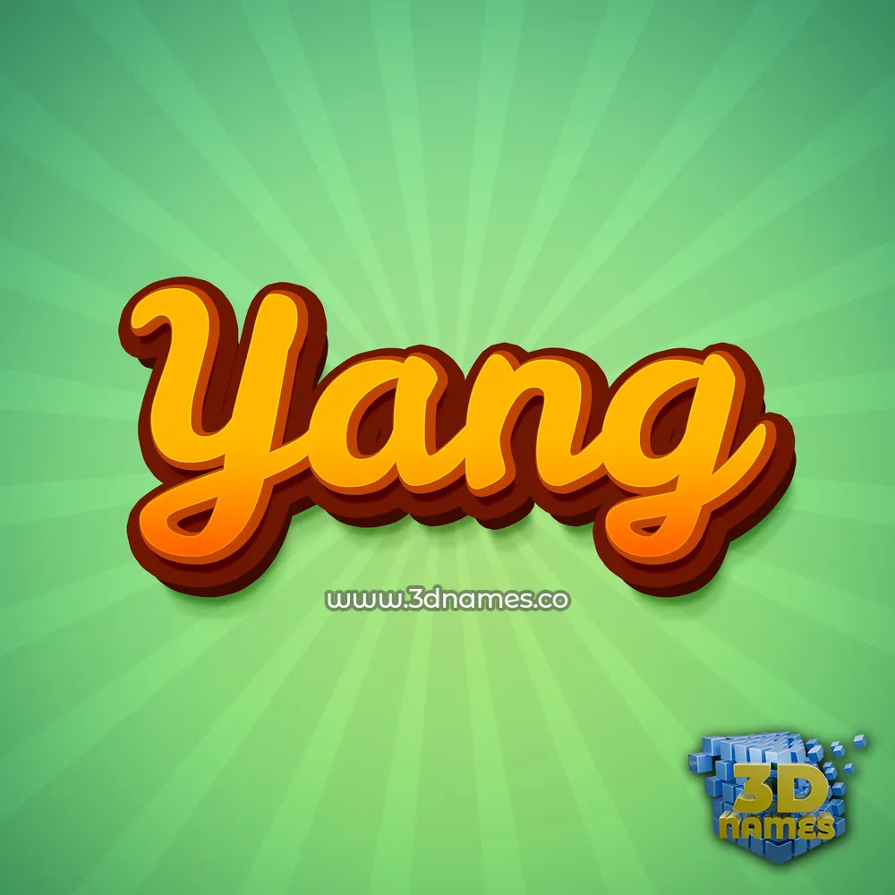 yang in Green Rays style - 3D name wallpaper