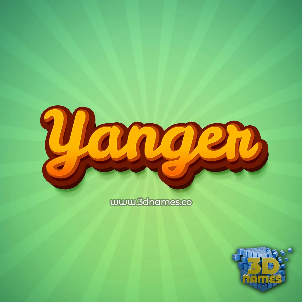 yanger in Green Rays style - 3D name wallpaper