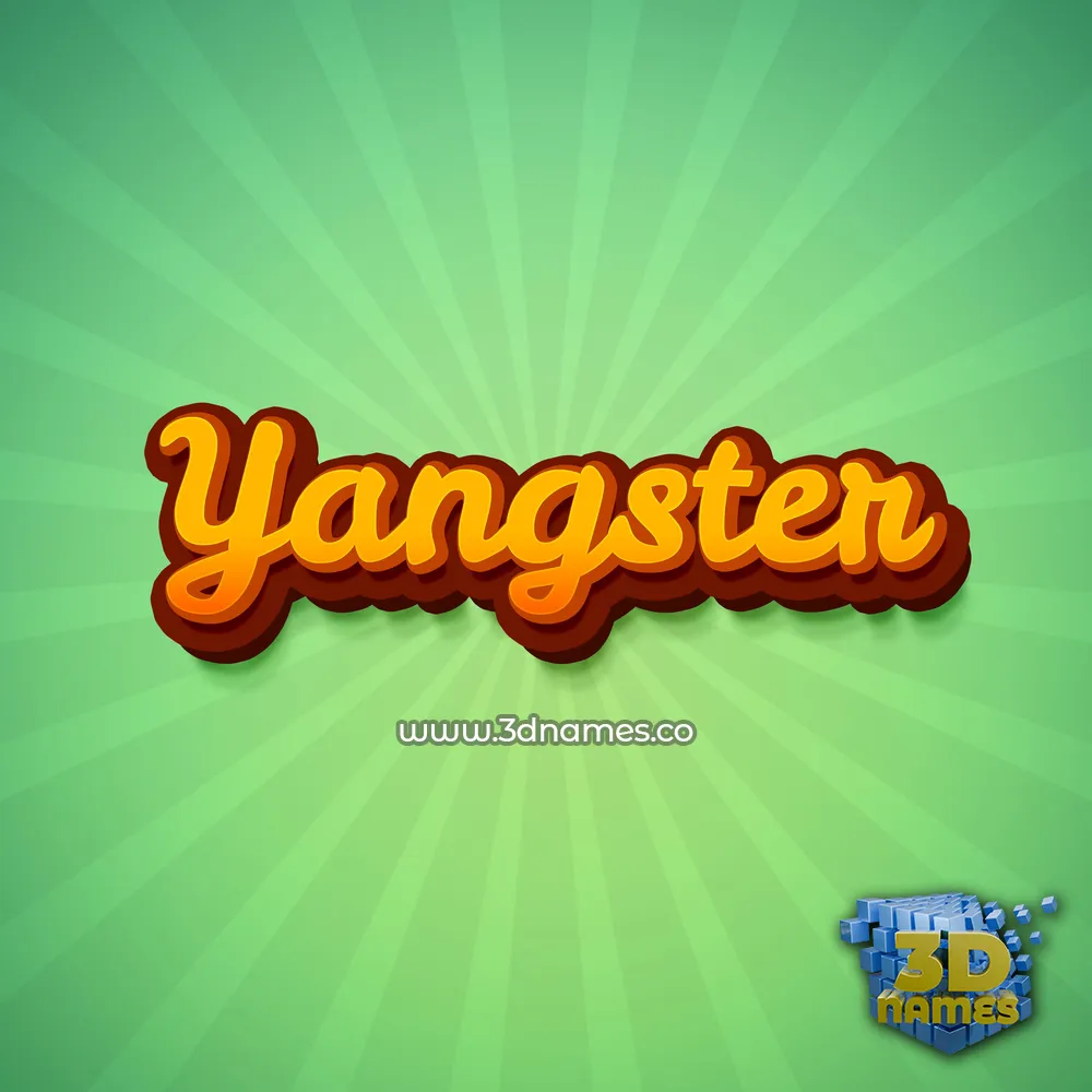 yangster in Green Rays style - 3D name wallpaper