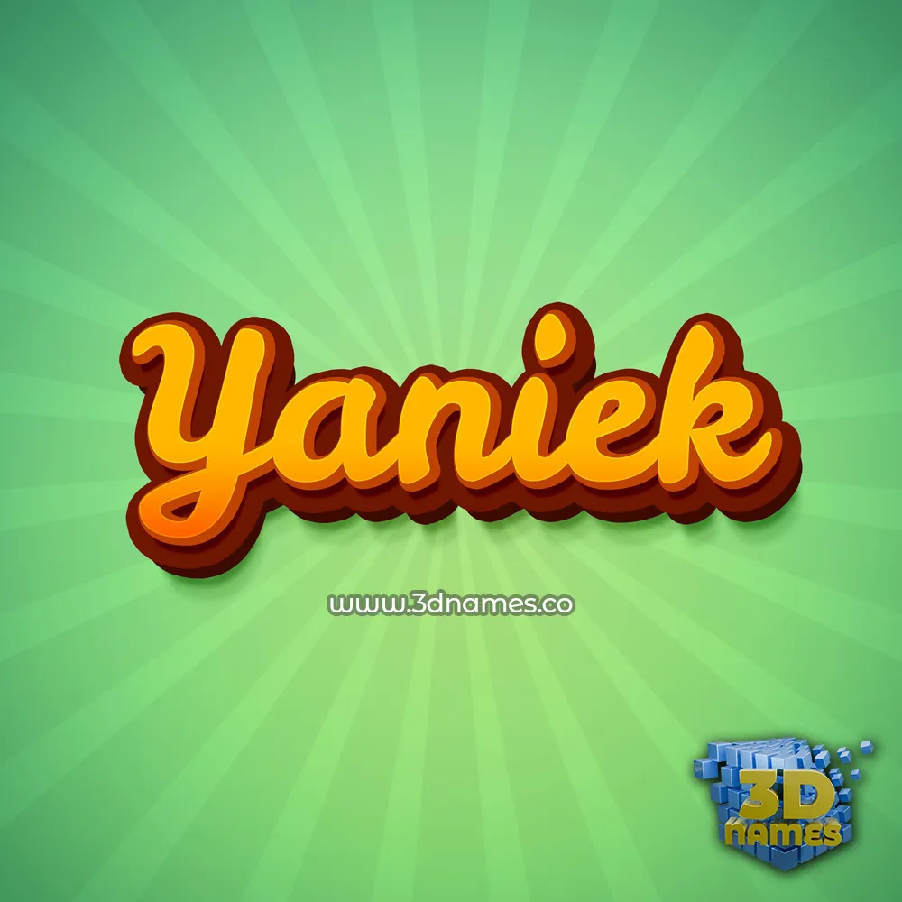 yaniek in Green Rays style - 3D name wallpaper
