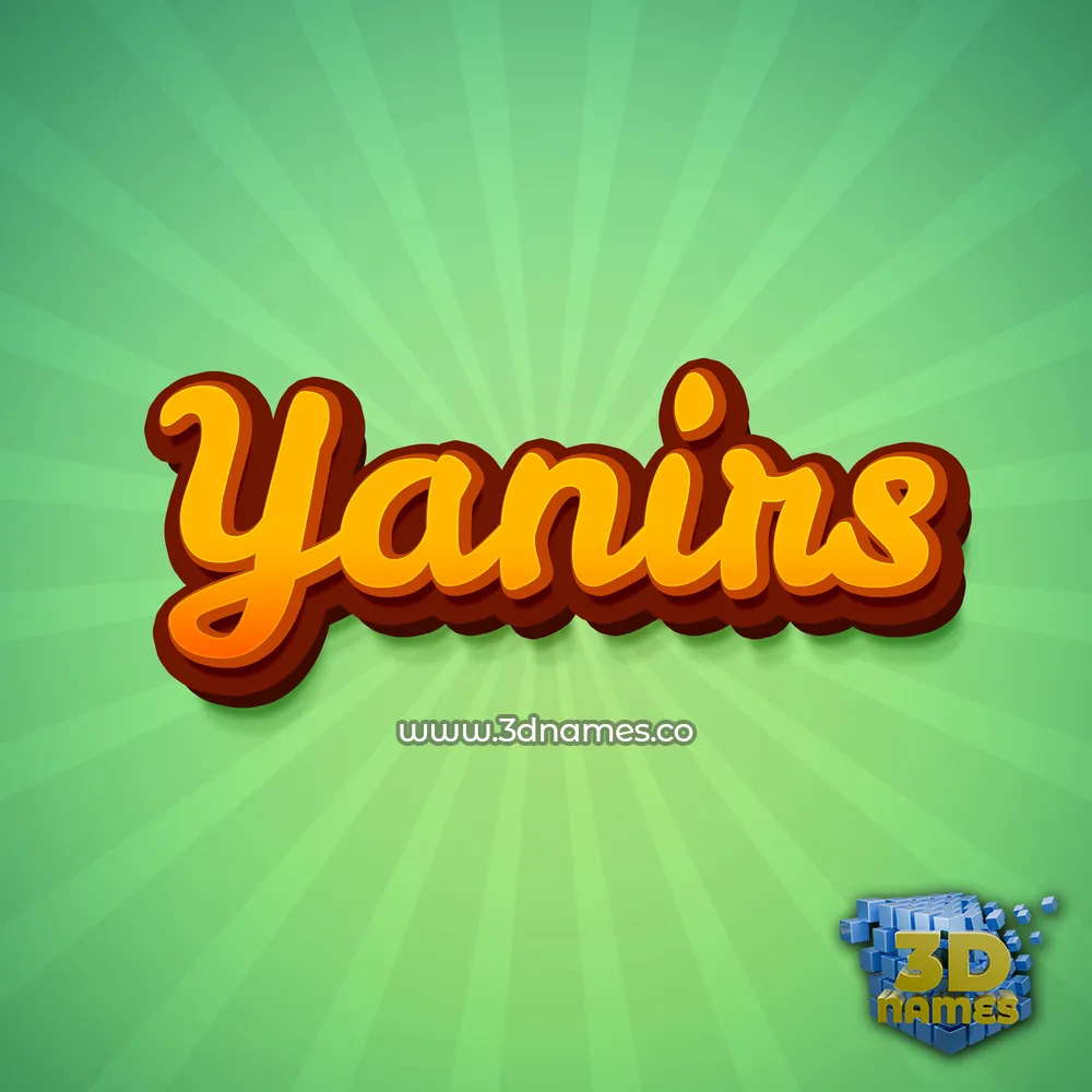 yanirs in Green Rays style - 3D name wallpaper
