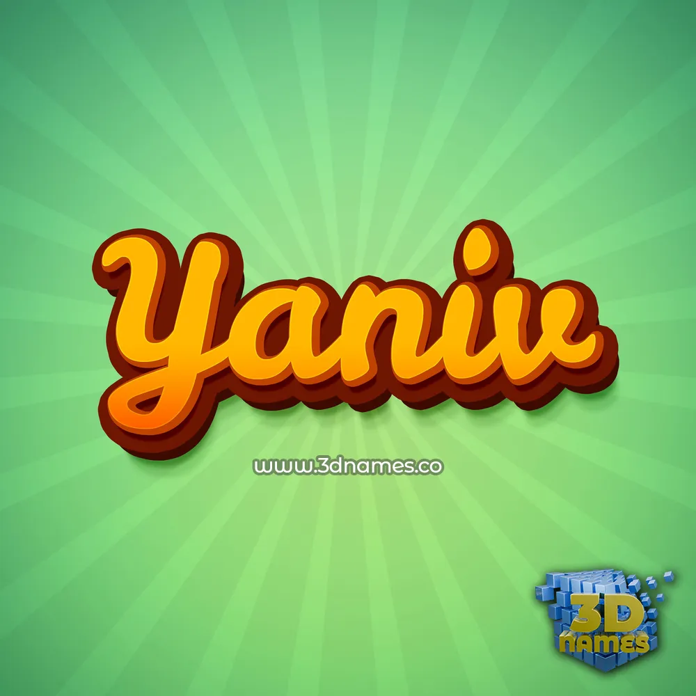 yaniv in Green Rays style - 3D name wallpaper