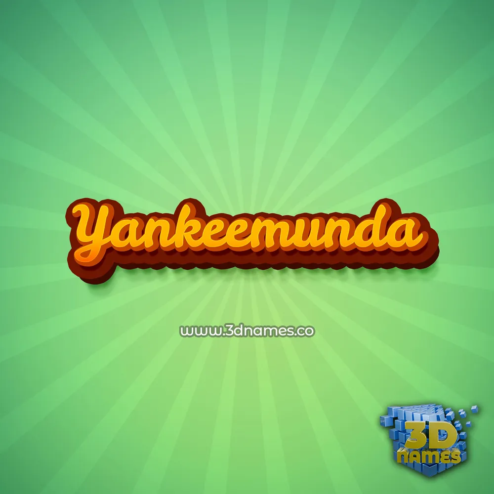 yankeemunda in Green Rays style - 3D name wallpaper