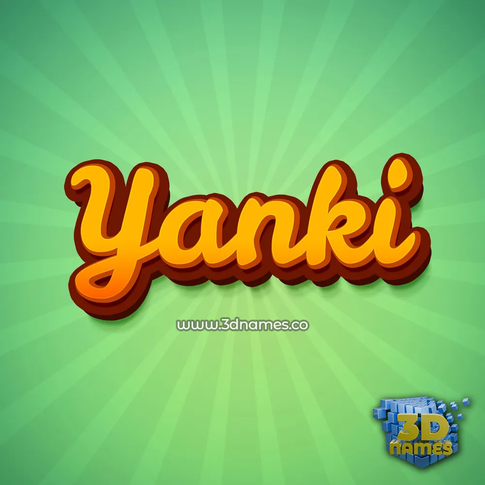 yanki in Green Rays style - 3D name wallpaper