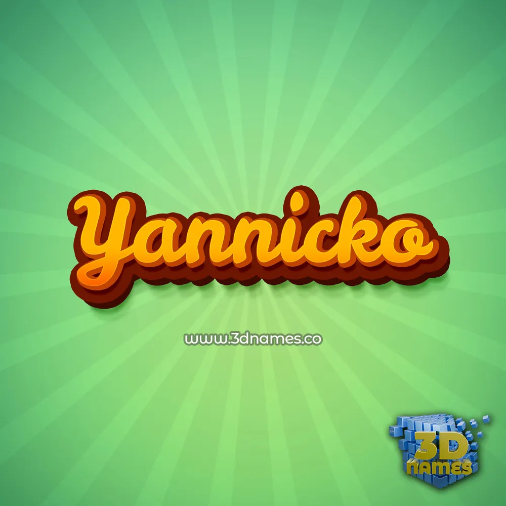 yannicko in Green Rays style - 3D name wallpaper