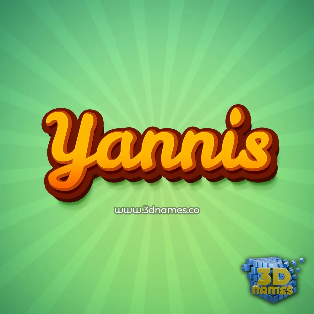 yannis in Green Rays style - 3D name wallpaper
